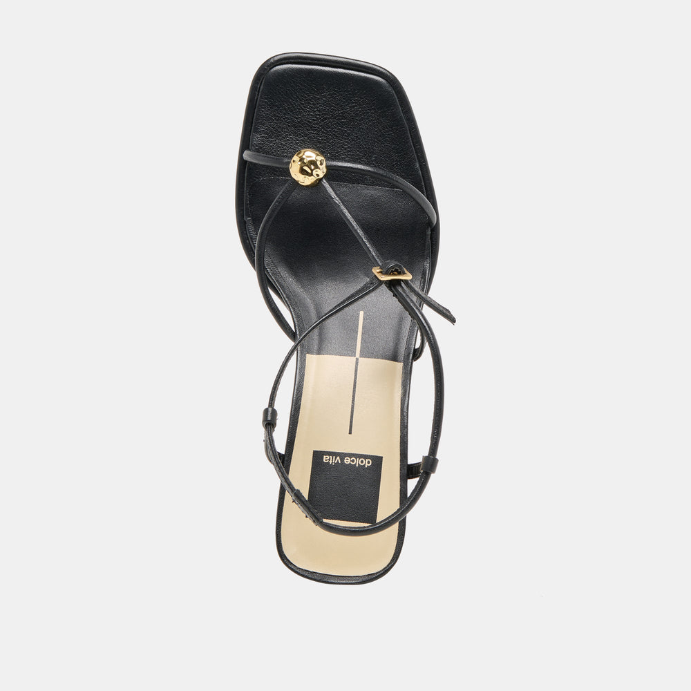 Mylee Black Leather Heels | Women Dolce Vita