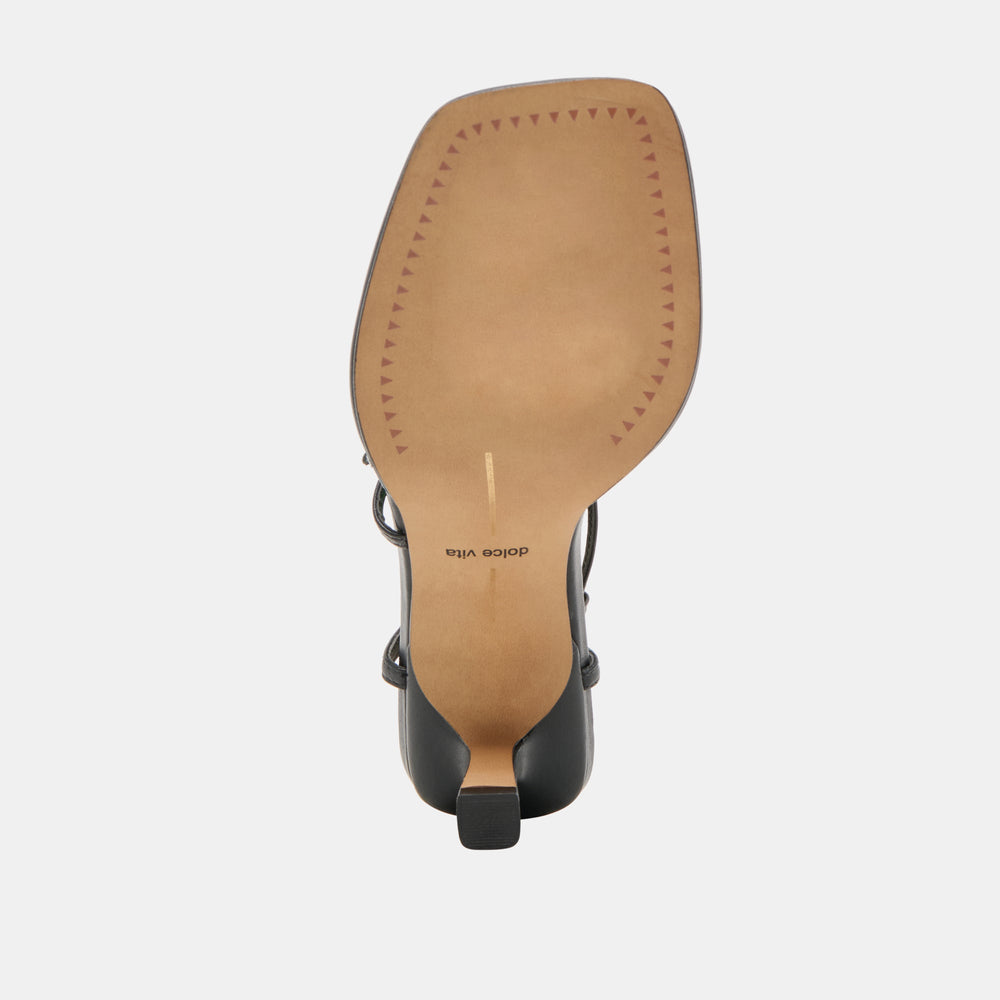 Mylee Black Leather Heels | Women Dolce Vita