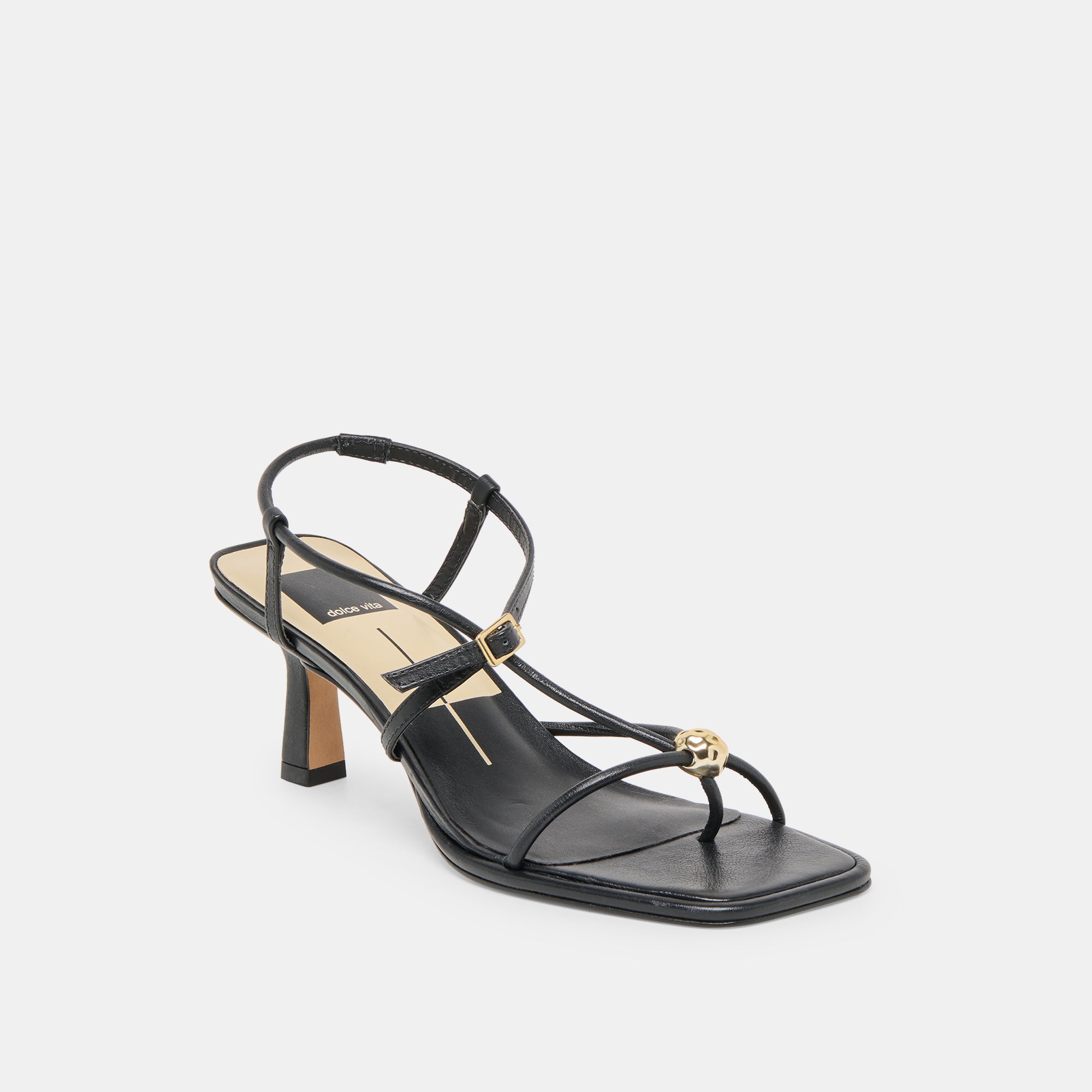 Mylee Black Leather Heels | Women Dolce Vita