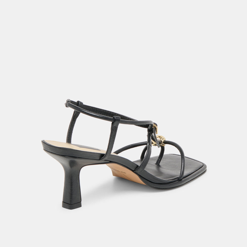 Mylee Black Leather Heels | Women Dolce Vita