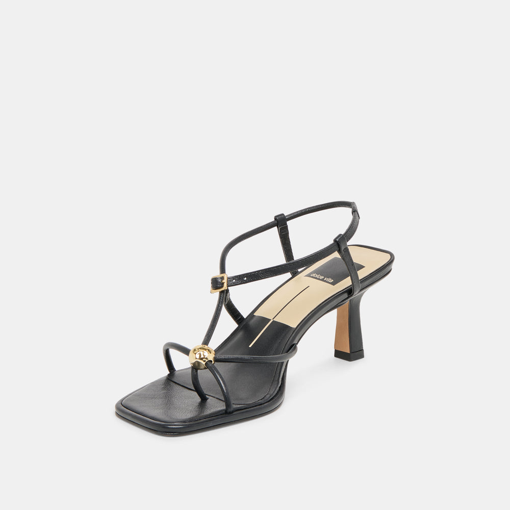 Mylee Black Leather Heels | Women Dolce Vita
