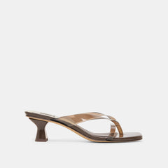 Brevel Vinyl Dk Brown Jelly Heels | Women Dolce Vita