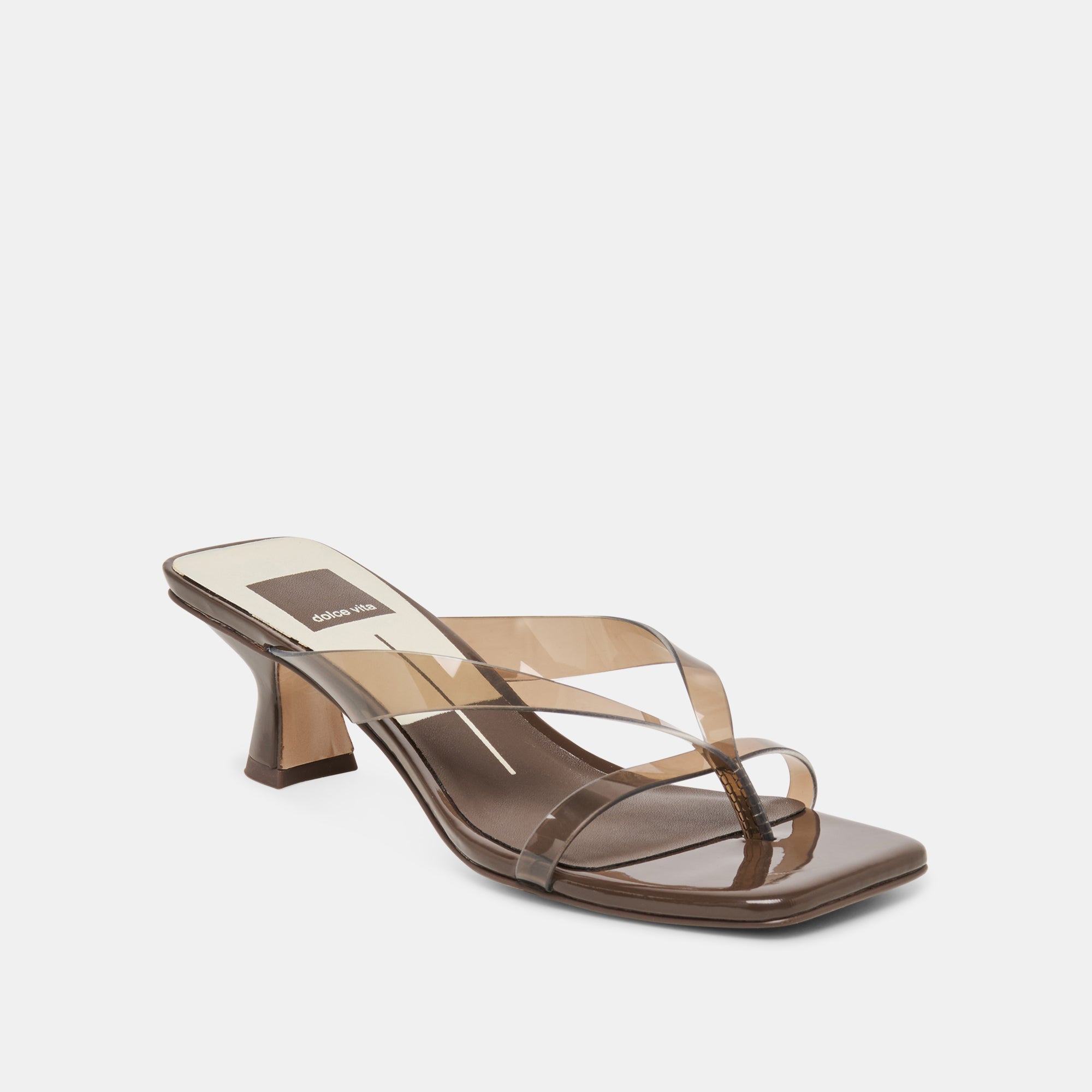 Brevel Vinyl Dk Brown Jelly Heels | Women Dolce Vita