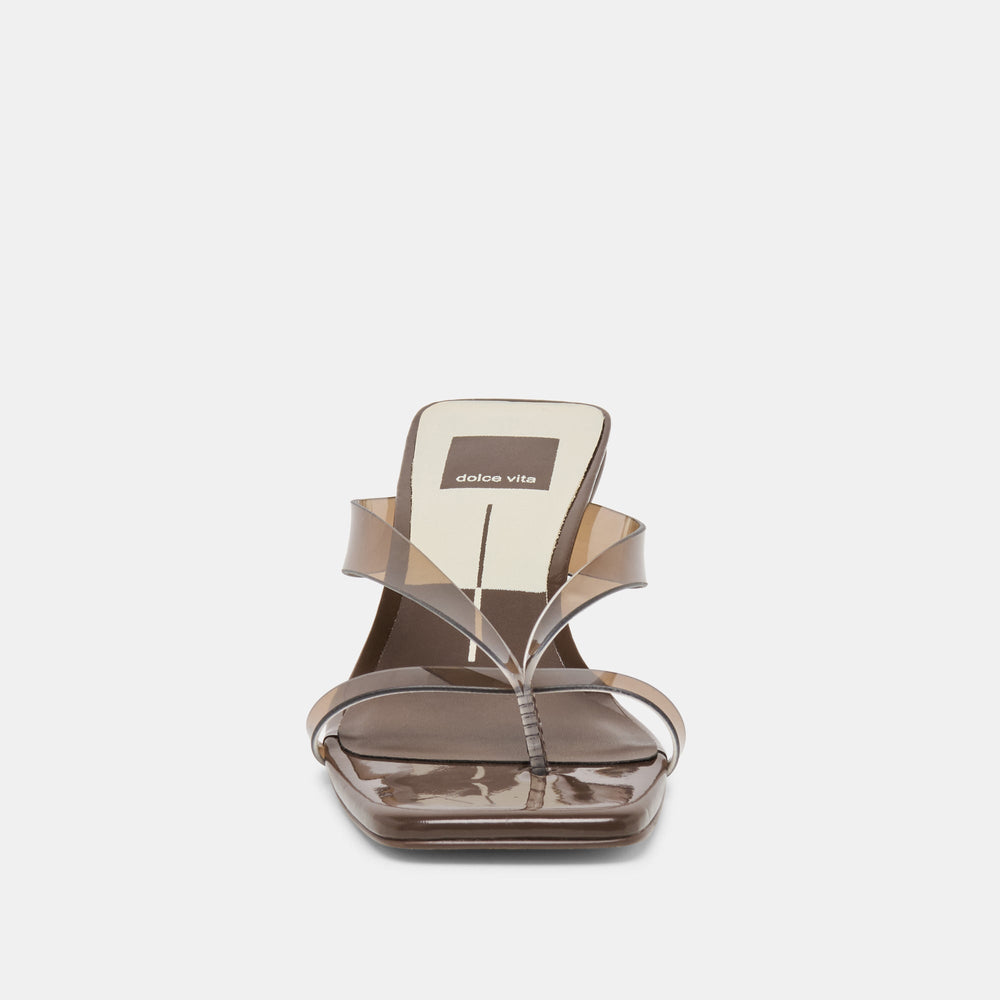 Brevel Vinyl Dk Brown Jelly Heels | Women Dolce Vita