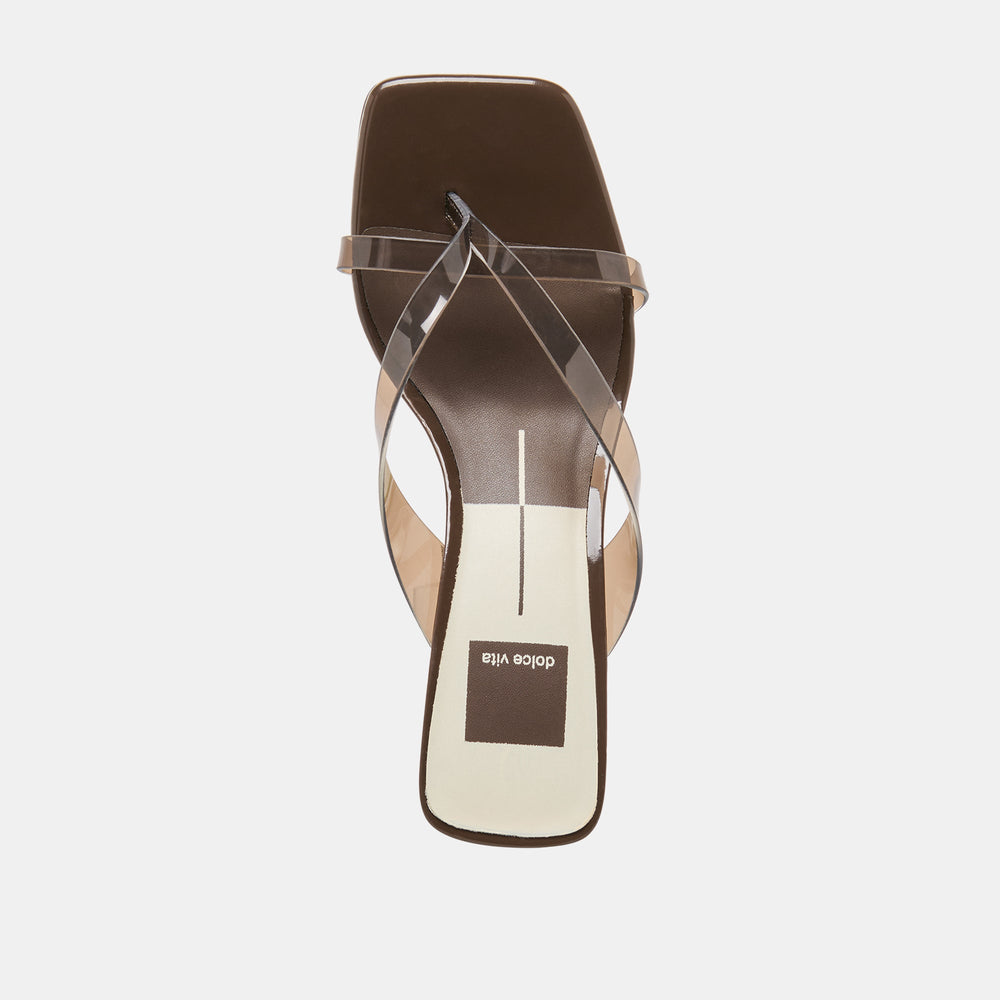 Brevel Vinyl Dk Brown Jelly Heels | Women Dolce Vita