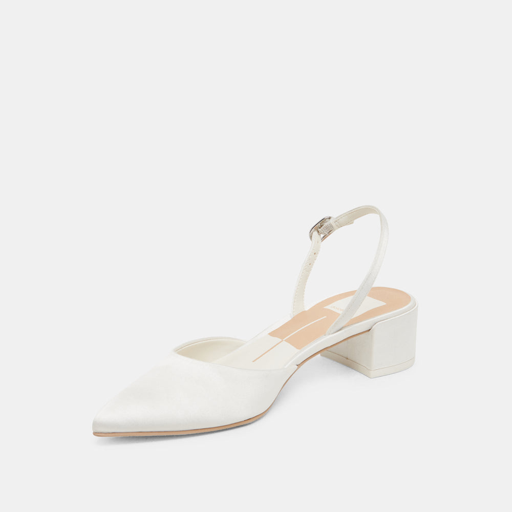 Carel Off White Satin Heels | Dolce Vita Women