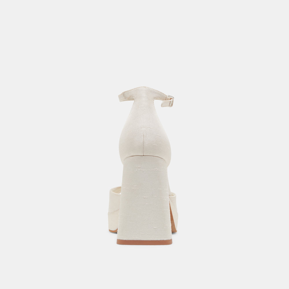 PANDRO HEELS WHITE SATIN | Women Dolce Vita