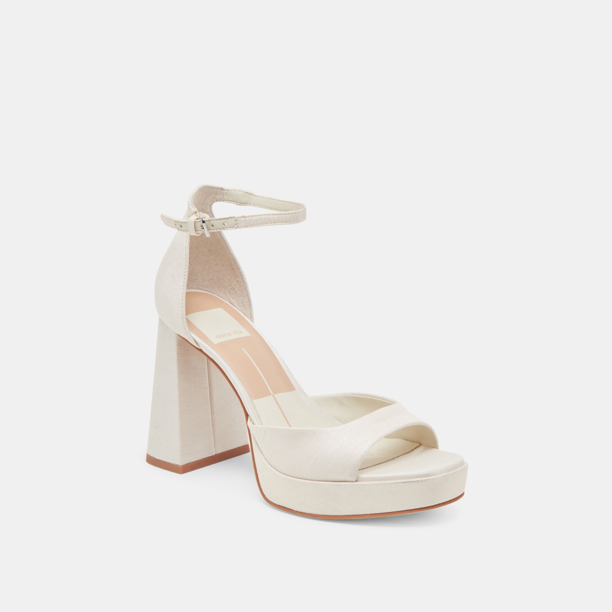 PANDRO HEELS WHITE SATIN | Women Dolce Vita