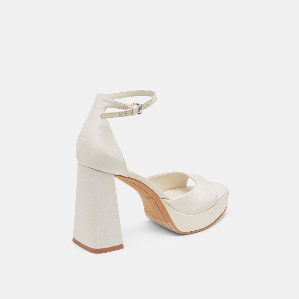 PANDRO HEELS WHITE SATIN | Women Dolce Vita