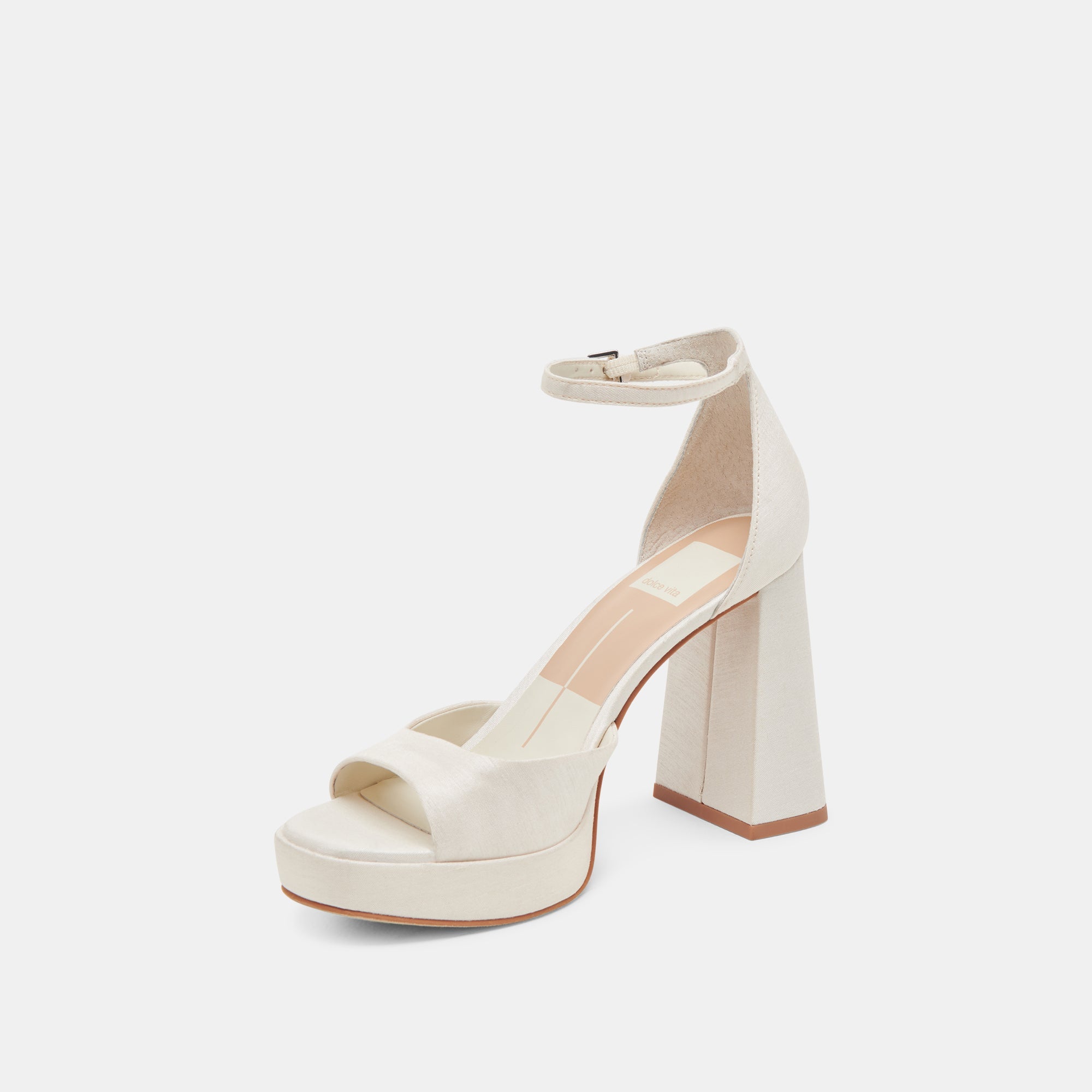PANDRO HEELS WHITE SATIN | Women Dolce Vita