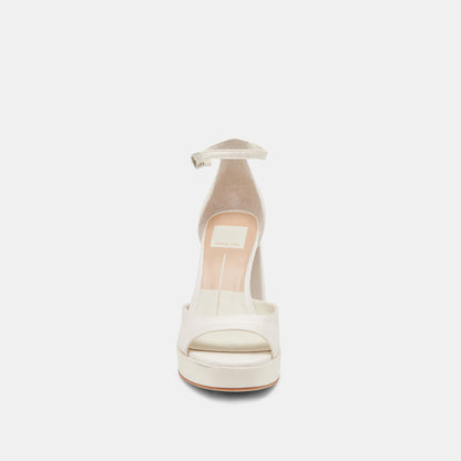PANDRO HEELS WHITE SATIN - Dolce Vita