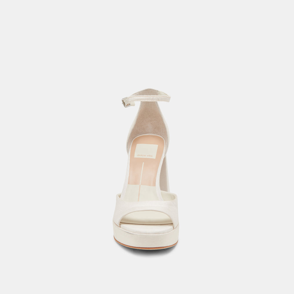 PANDRO HEELS WHITE SATIN | Women Dolce Vita