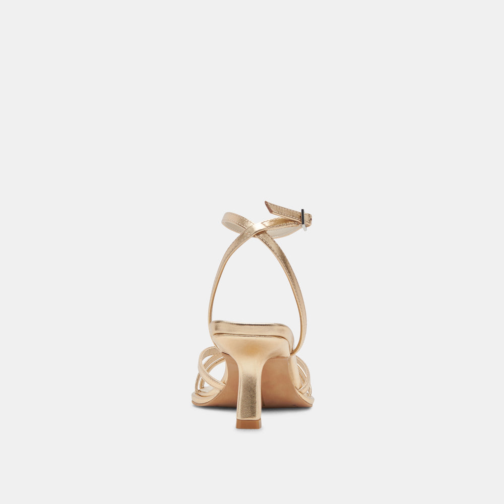 MANJI HEELS LIGHT GOLD METALLIC LEATHER | Dolce Vita Women