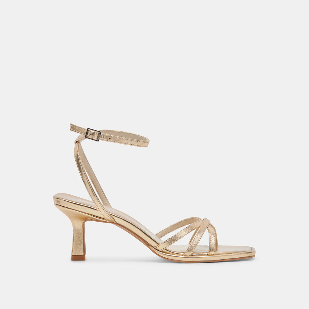 MANJI HEELS LIGHT GOLD METALLIC LEATHER | Dolce Vita Women