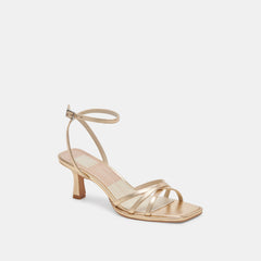 MANJI HEELS LIGHT GOLD METALLIC LEATHER | Dolce Vita Women