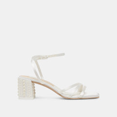 YSABEL PEARL HEELS TRUE WHITE SATIN | Women Dolce Vita