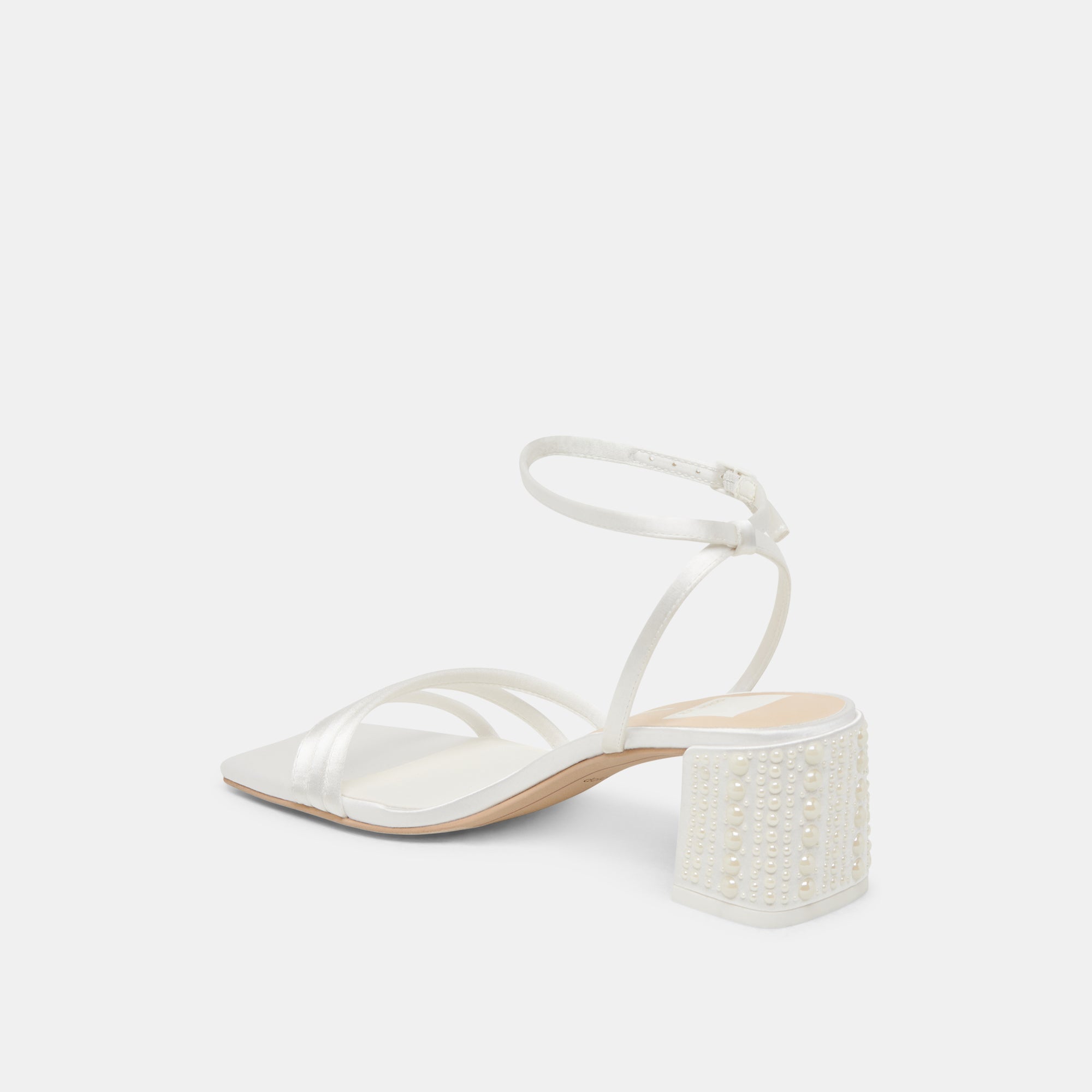 YSABEL PEARL HEELS TRUE WHITE SATIN | Women Dolce Vita