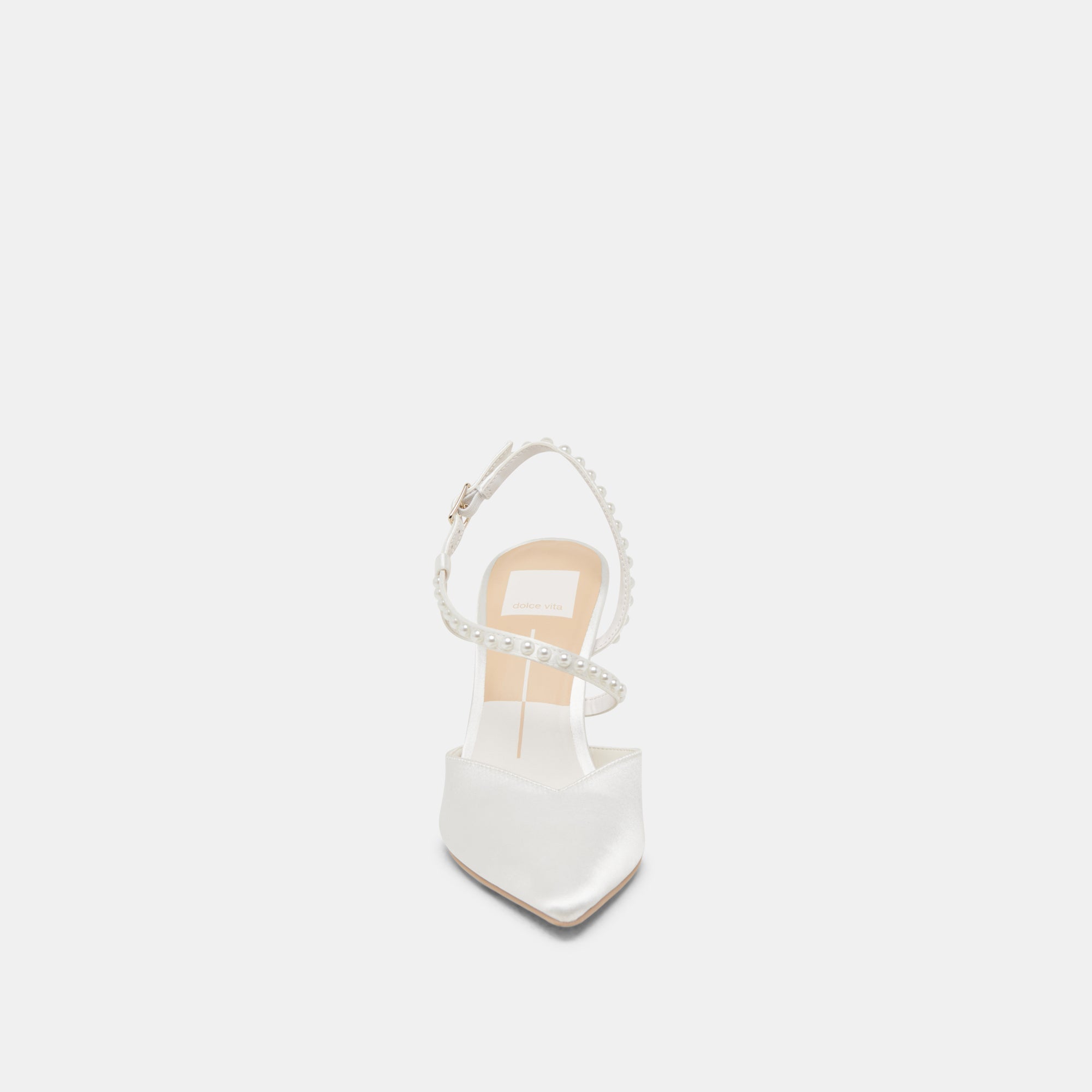 KAMRA PEARL HEELS TRUE WHITE SATIN | Dolce Vita Women