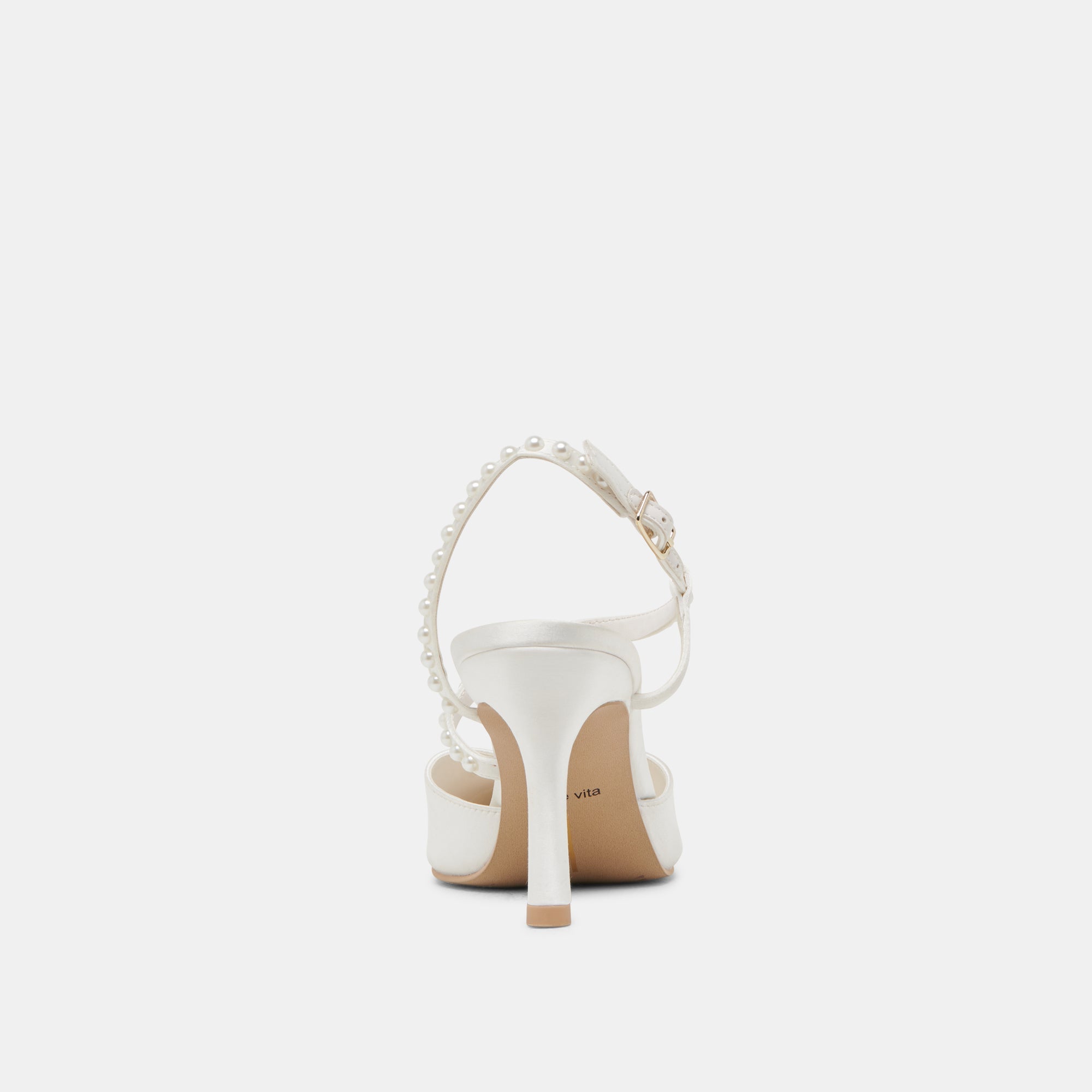 KAMRA PEARL HEELS TRUE WHITE SATIN | Dolce Vita Women