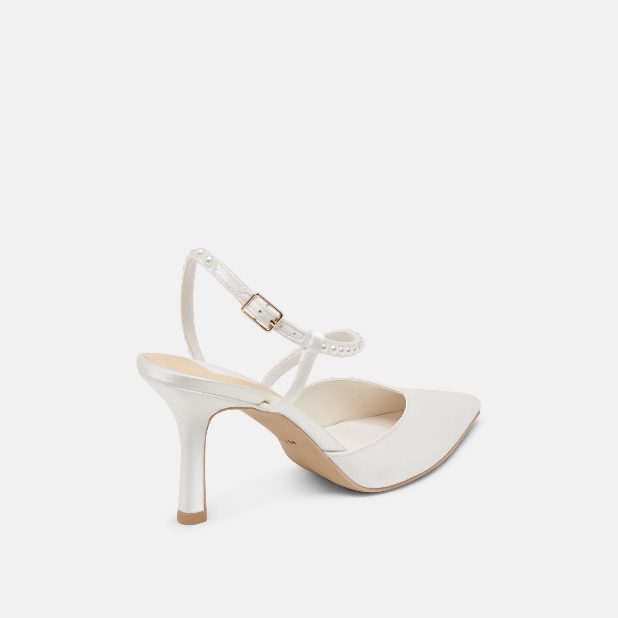 KAMRA PEARL HEELS TRUE WHITE SATIN | Dolce Vita Women