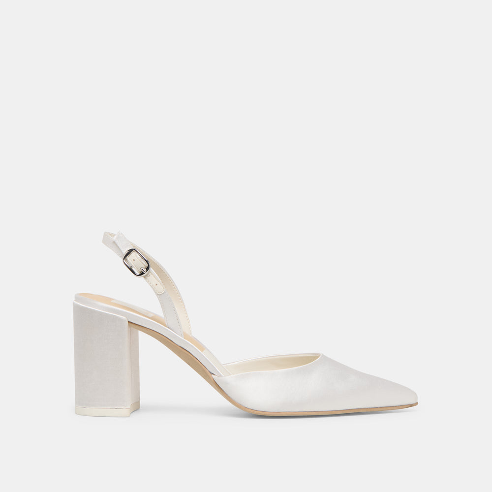 Carel True White Satin High Heels | Women Dolce Vita