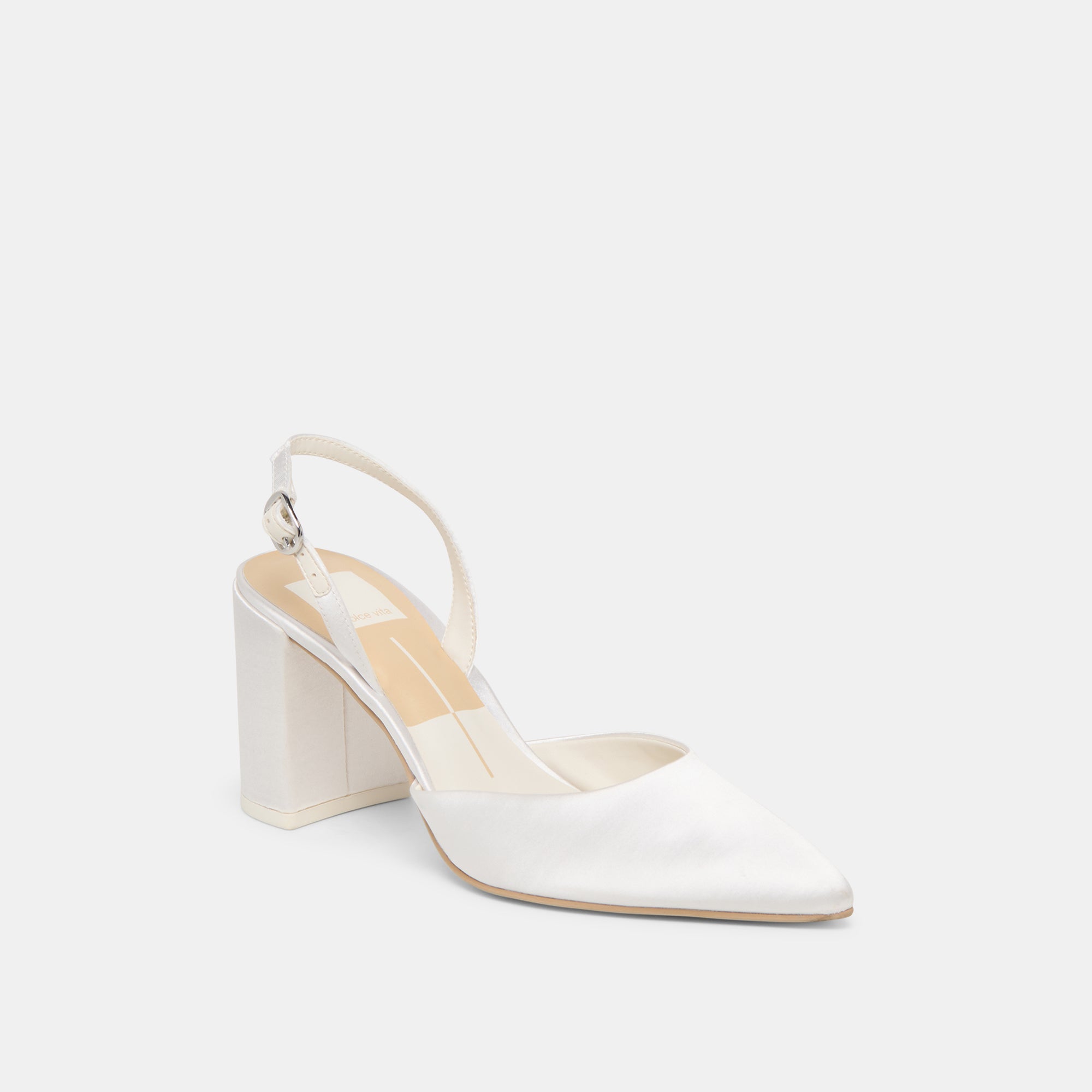Carel True White Satin High Heels | Women Dolce Vita
