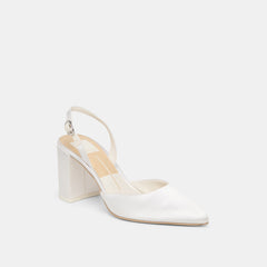 Carel True White Satin High Heels | Women Dolce Vita