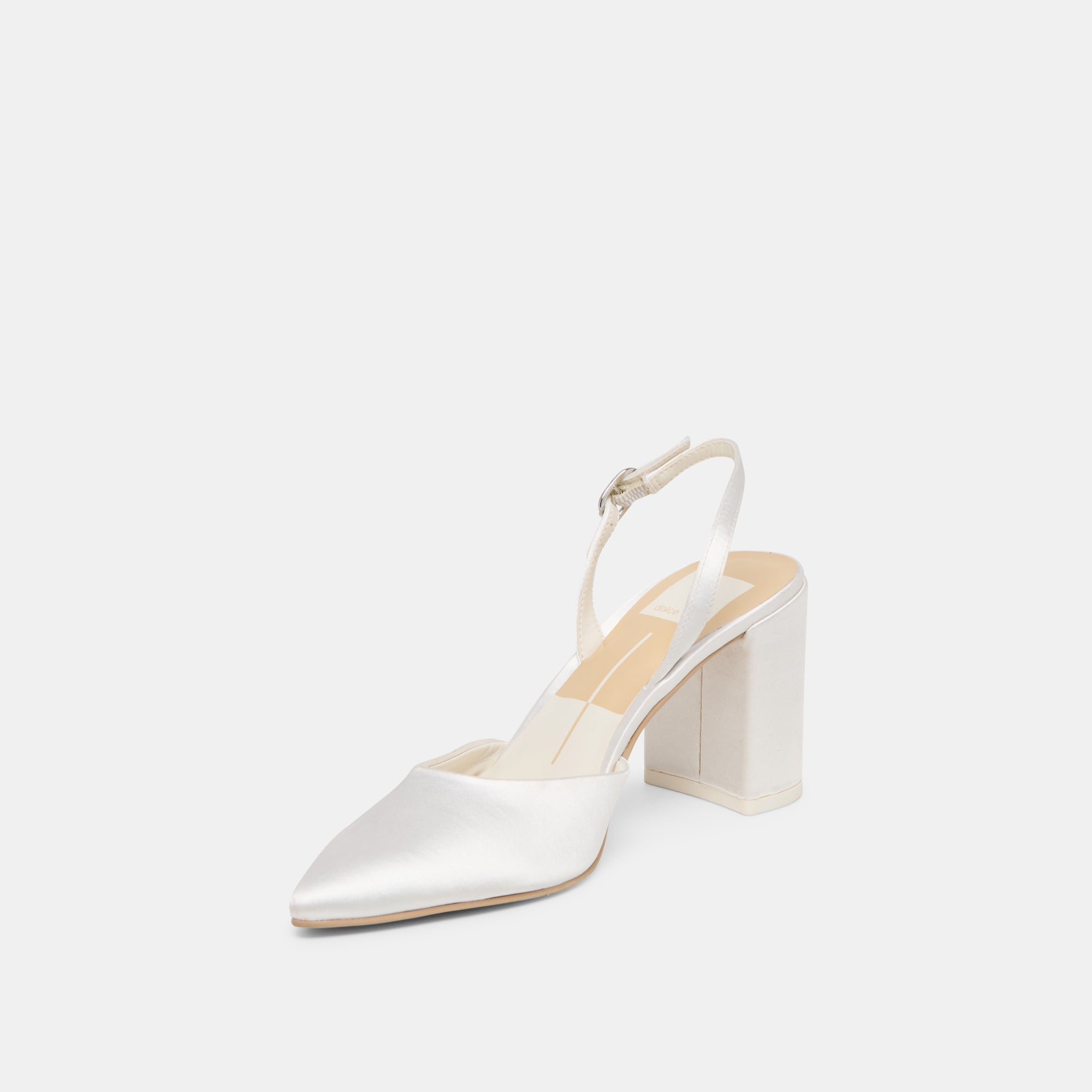 Carel True White Satin High Heels | Women Dolce Vita