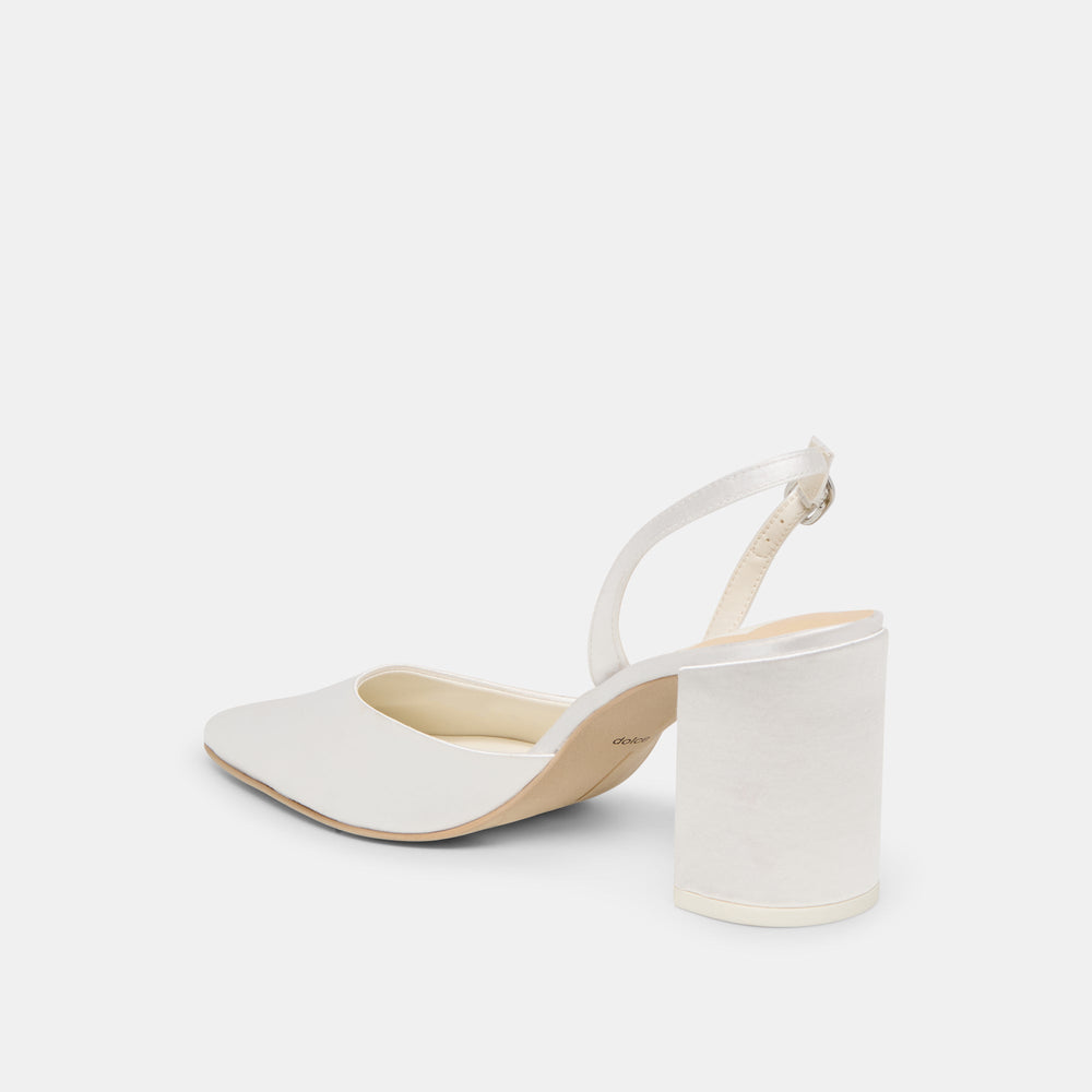 Carel True White Satin High Heels | Women Dolce Vita