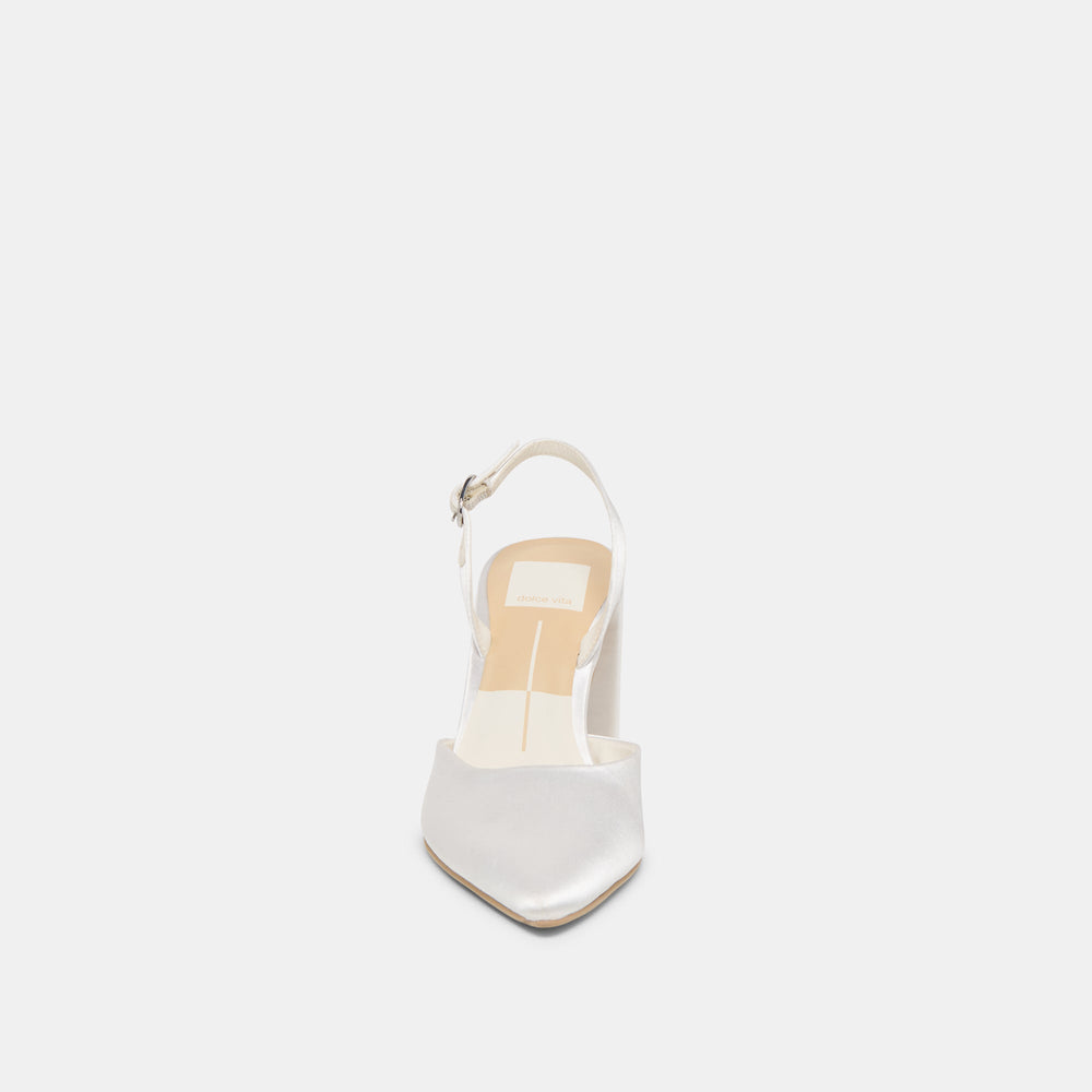 Carel True White Satin High Heels | Women Dolce Vita