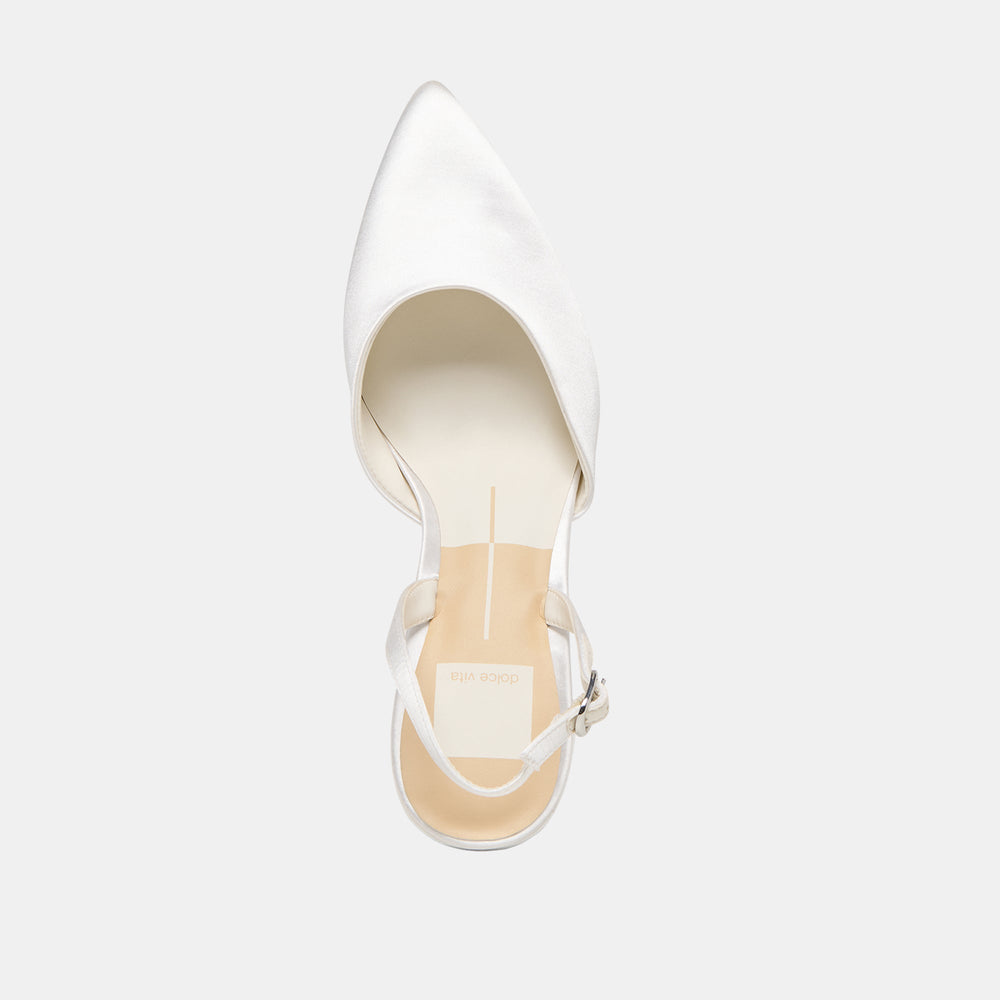 Carel True White Satin High Heels | Women Dolce Vita