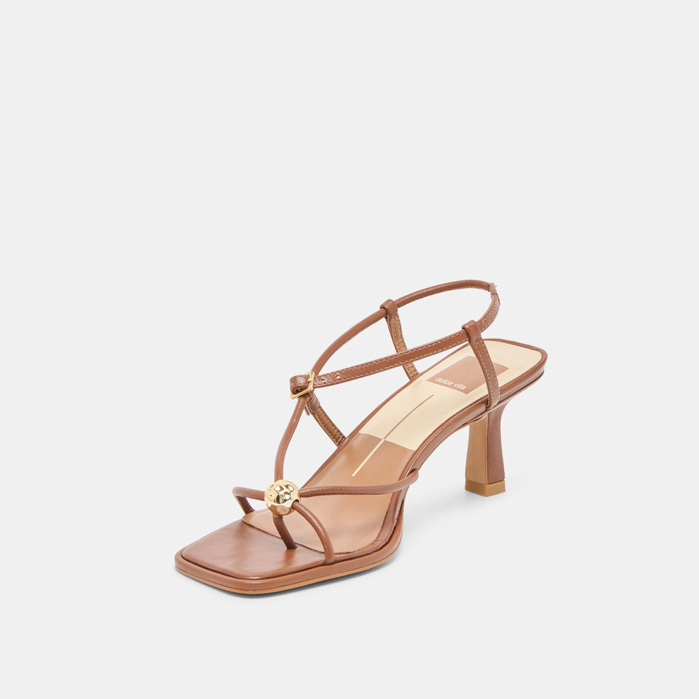 Mylee Cognac Leather Heels | Women Dolce Vita