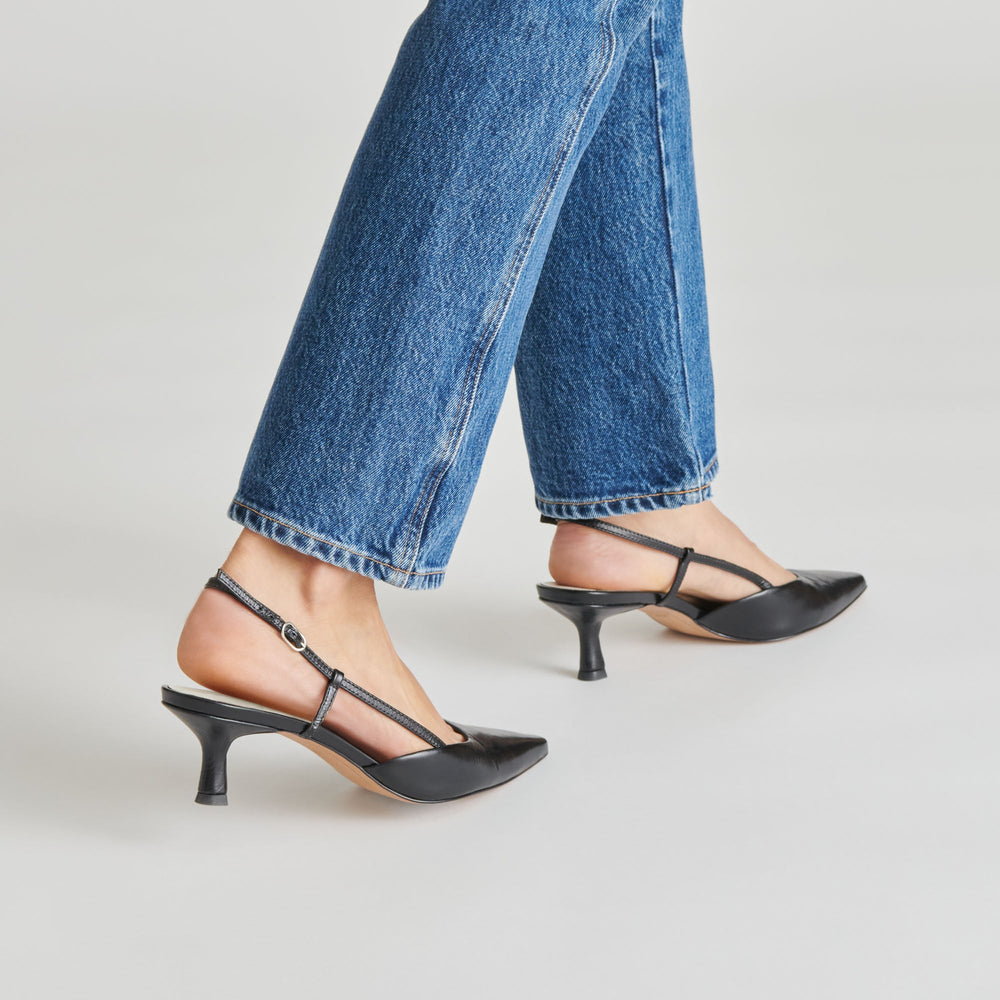 ODELA HEELS MIDNIGHT CRINKLE PATENT | Women Dolce Vita