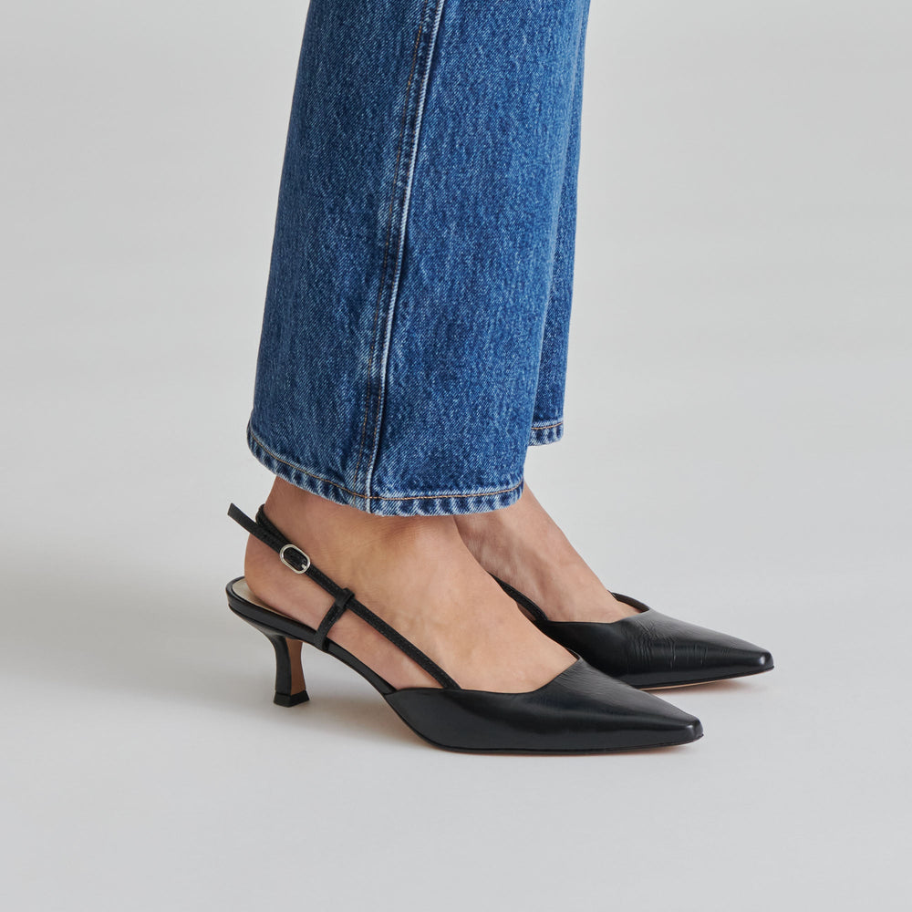 ODELA HEELS MIDNIGHT CRINKLE PATENT | Women Dolce Vita