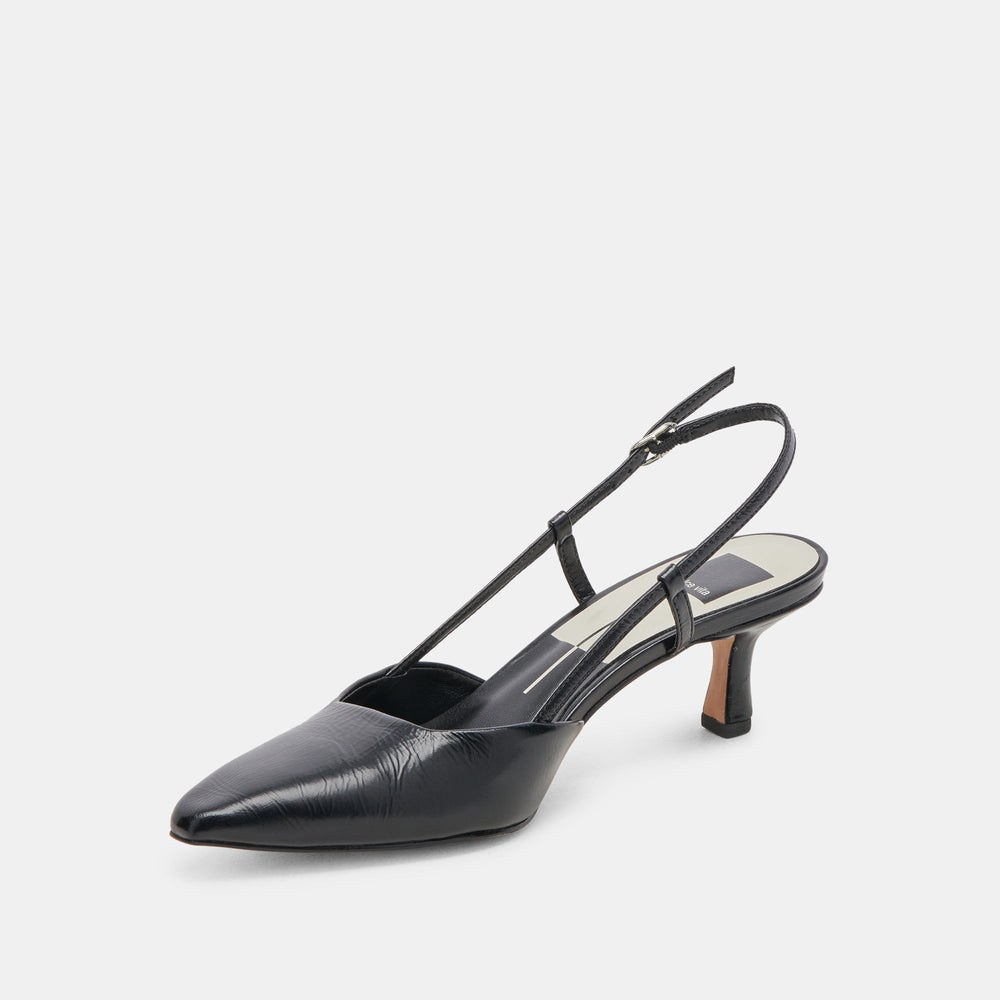 ODELA HEELS MIDNIGHT CRINKLE PATENT | Women Dolce Vita