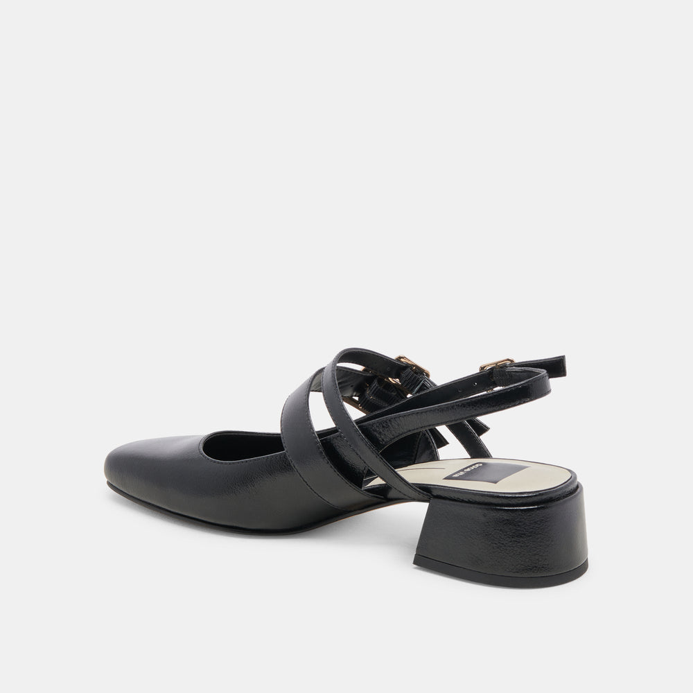 PATZY HEELS MIDNIGHT CRINKLE PATENT LEATHER | Dolce Vita Women
