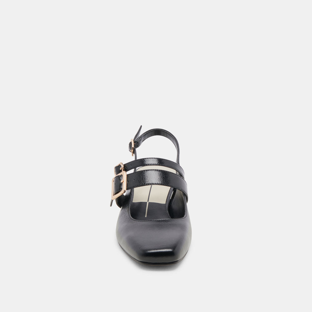 PATZY HEELS MIDNIGHT CRINKLE PATENT LEATHER | Dolce Vita Women