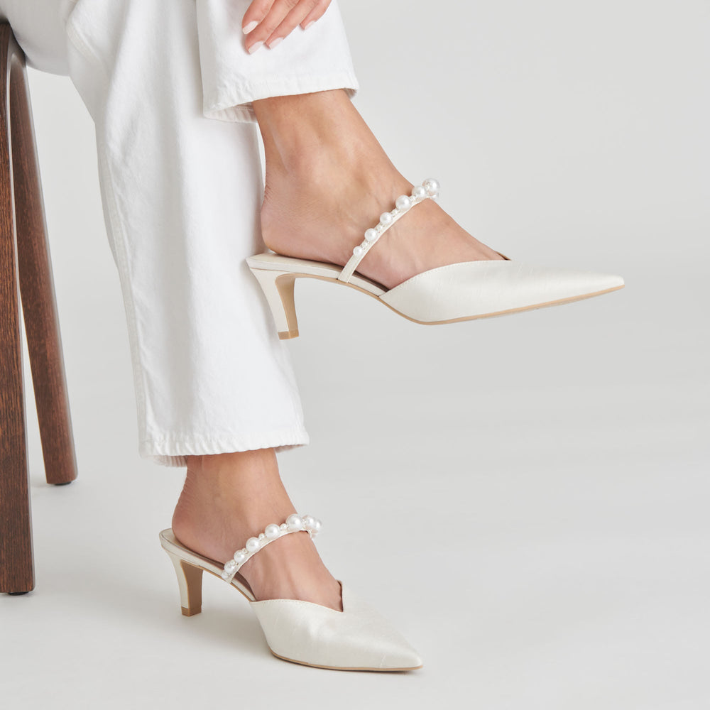 Kanika Pearl Mid Vanilla Pearl Heels | Women Dolce Vita