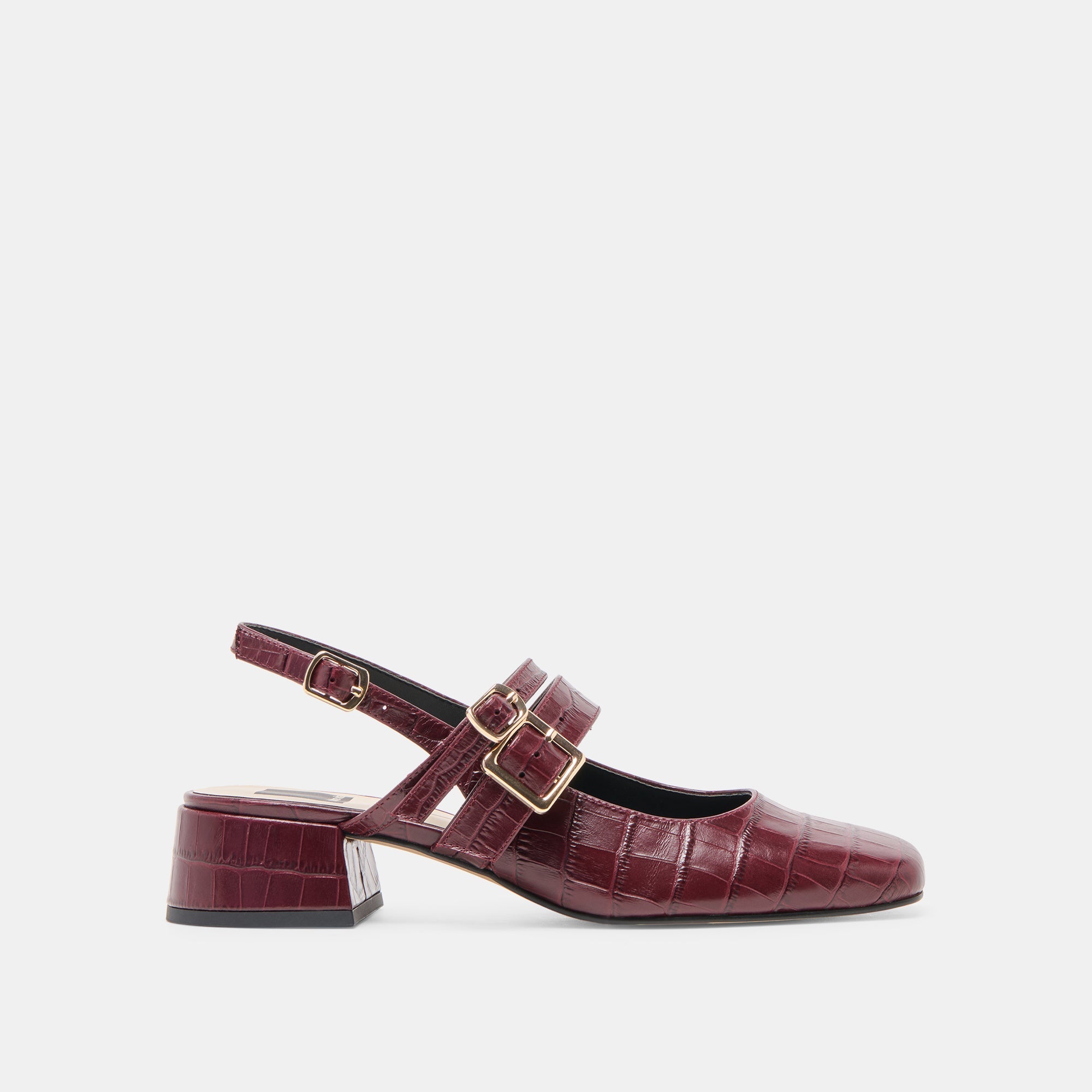 Patzy Oxblood Embossed Leather Heels | Women Dolce Vita