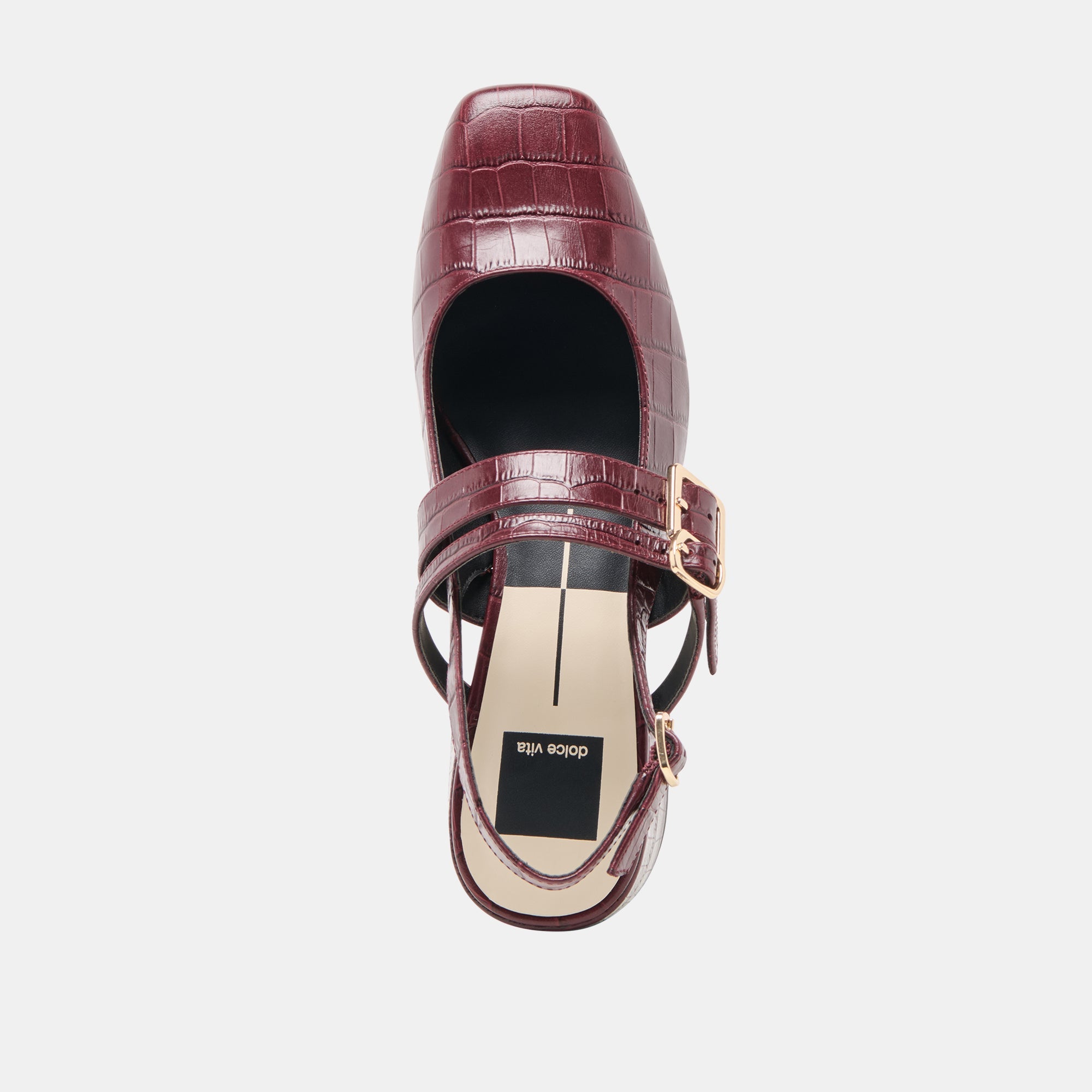 Patzy Oxblood Embossed Leather Heels | Women Dolce Vita