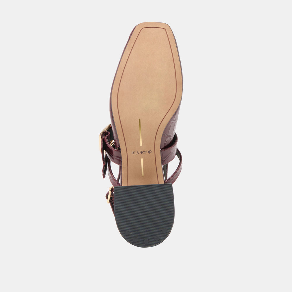 Patzy Oxblood Embossed Leather Heels | Women Dolce Vita
