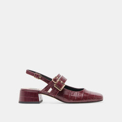 Patzy Oxblood Embossed Leather Heels | Women Dolce Vita