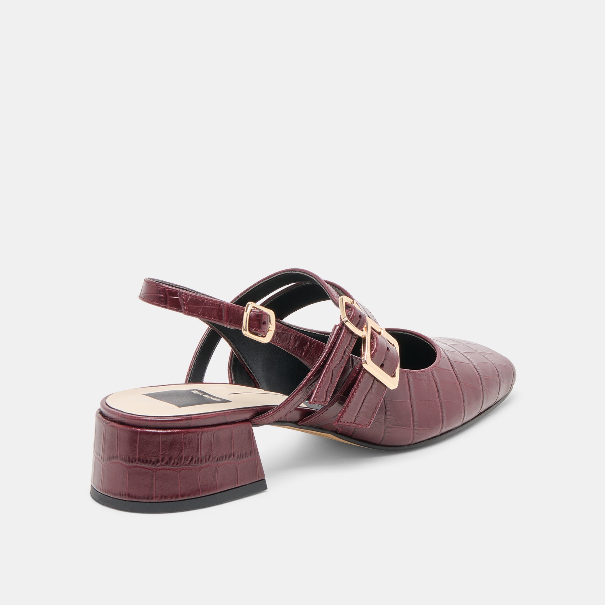 Patzy Oxblood Embossed Leather Heels | Women Dolce Vita