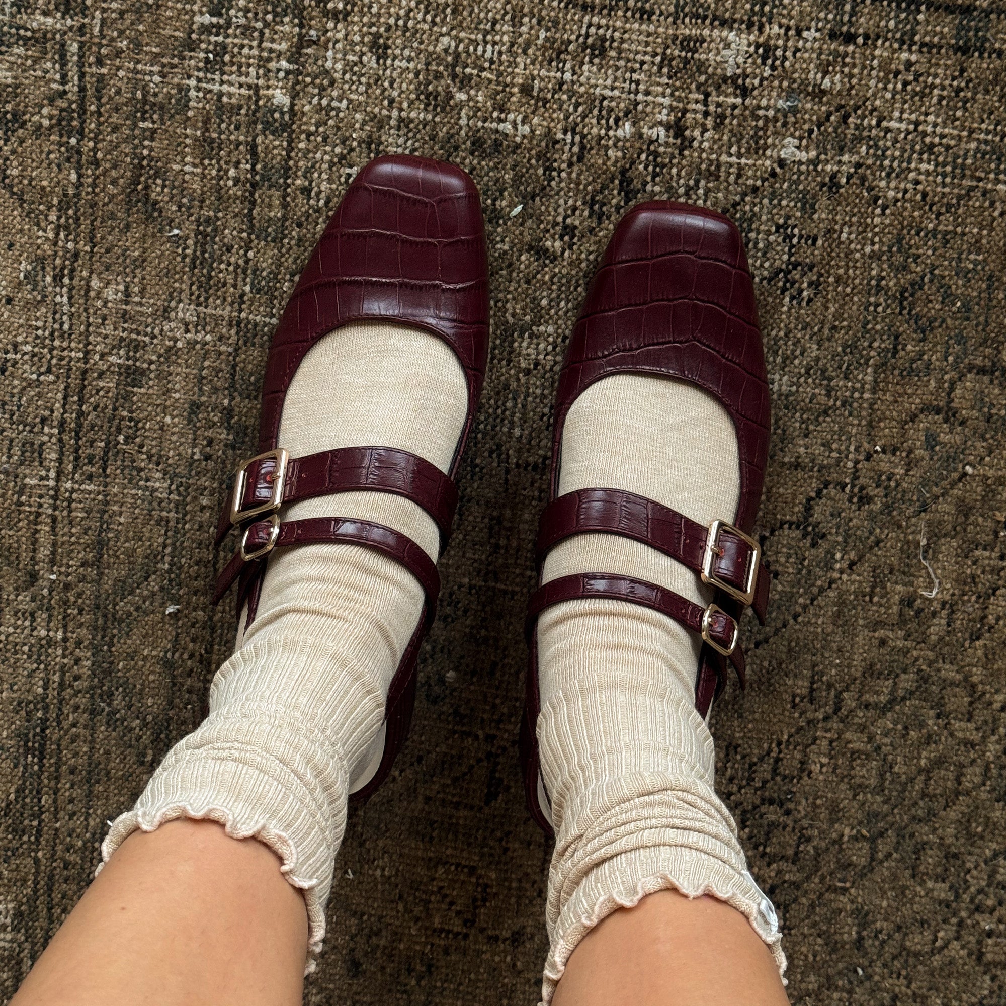 Patzy Oxblood Embossed Leather Heels | Women Dolce Vita