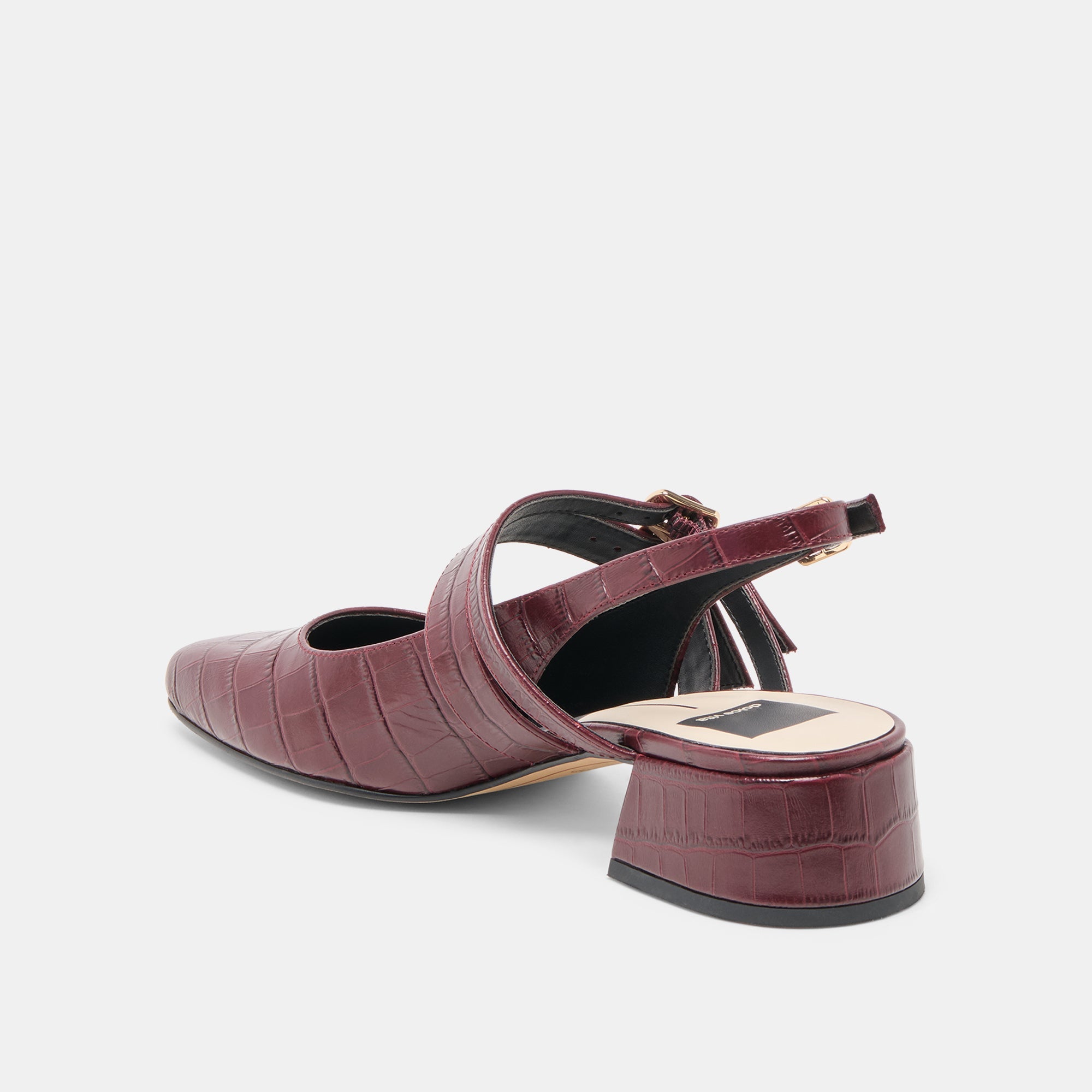 Patzy Oxblood Embossed Leather Heels | Women Dolce Vita