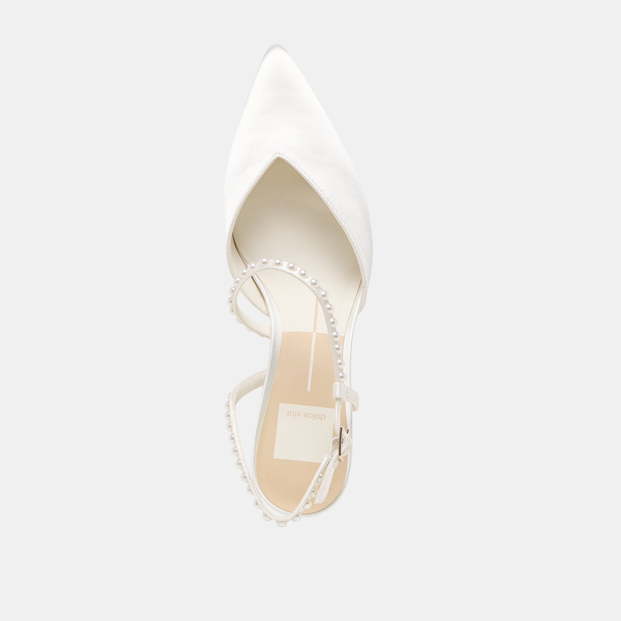 Kamra Pearl True White Satin Mid Heels | Dolce Vita Women
