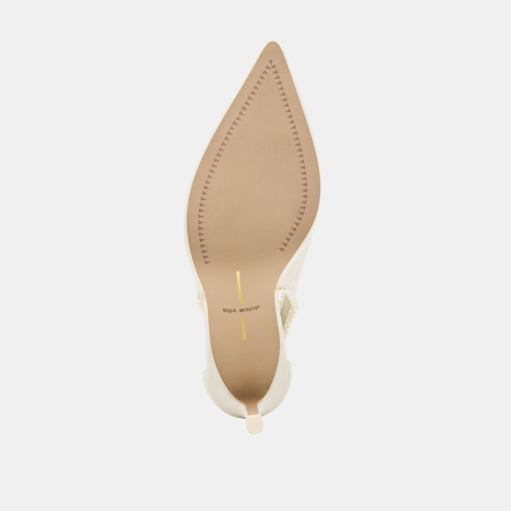 Kelson Pearl True White Leather Heels | Women Dolce Vita