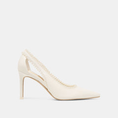 Kelson Pearl True White Leather Heels | Women Dolce Vita