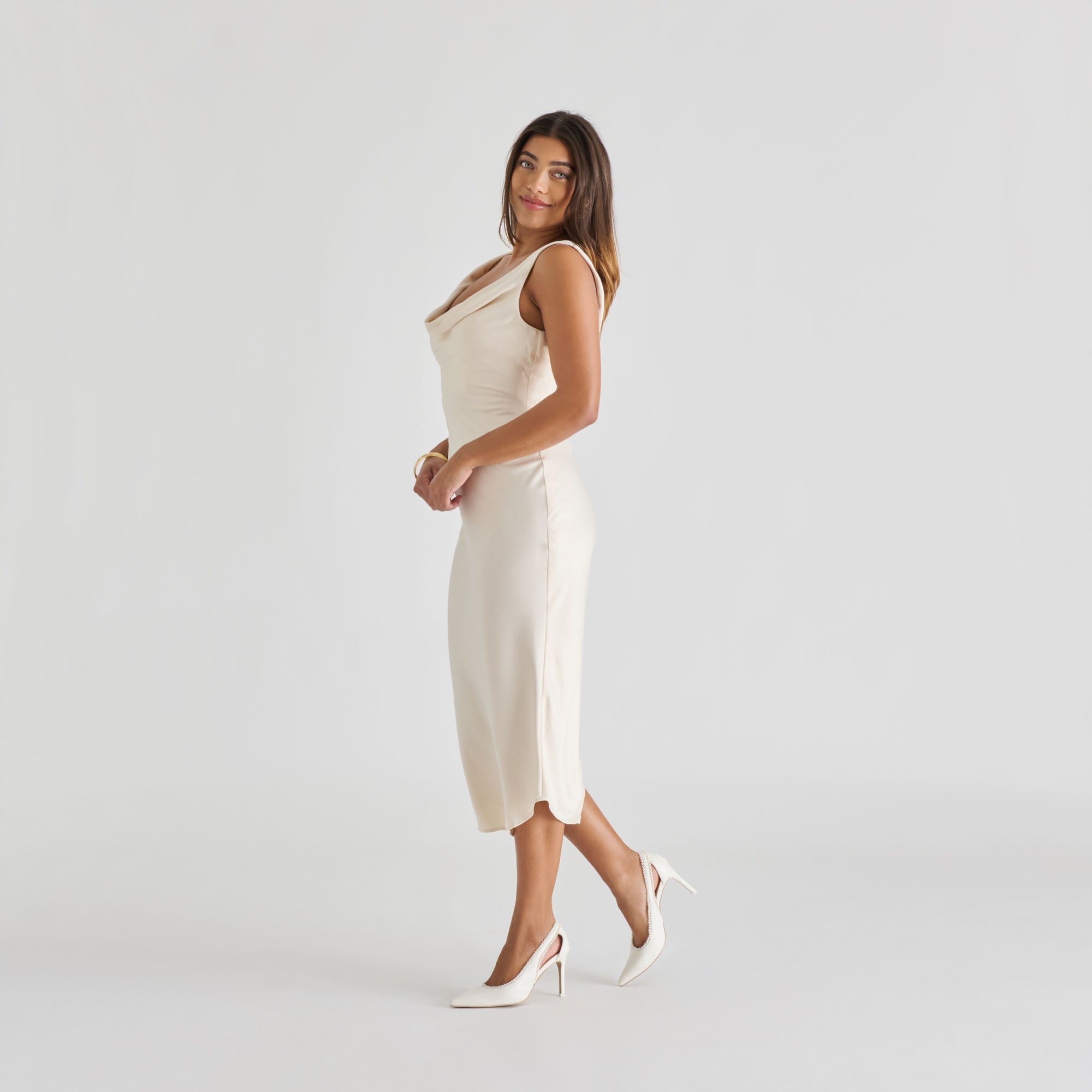 Kelson Pearl True White Leather Heels | Women Dolce Vita