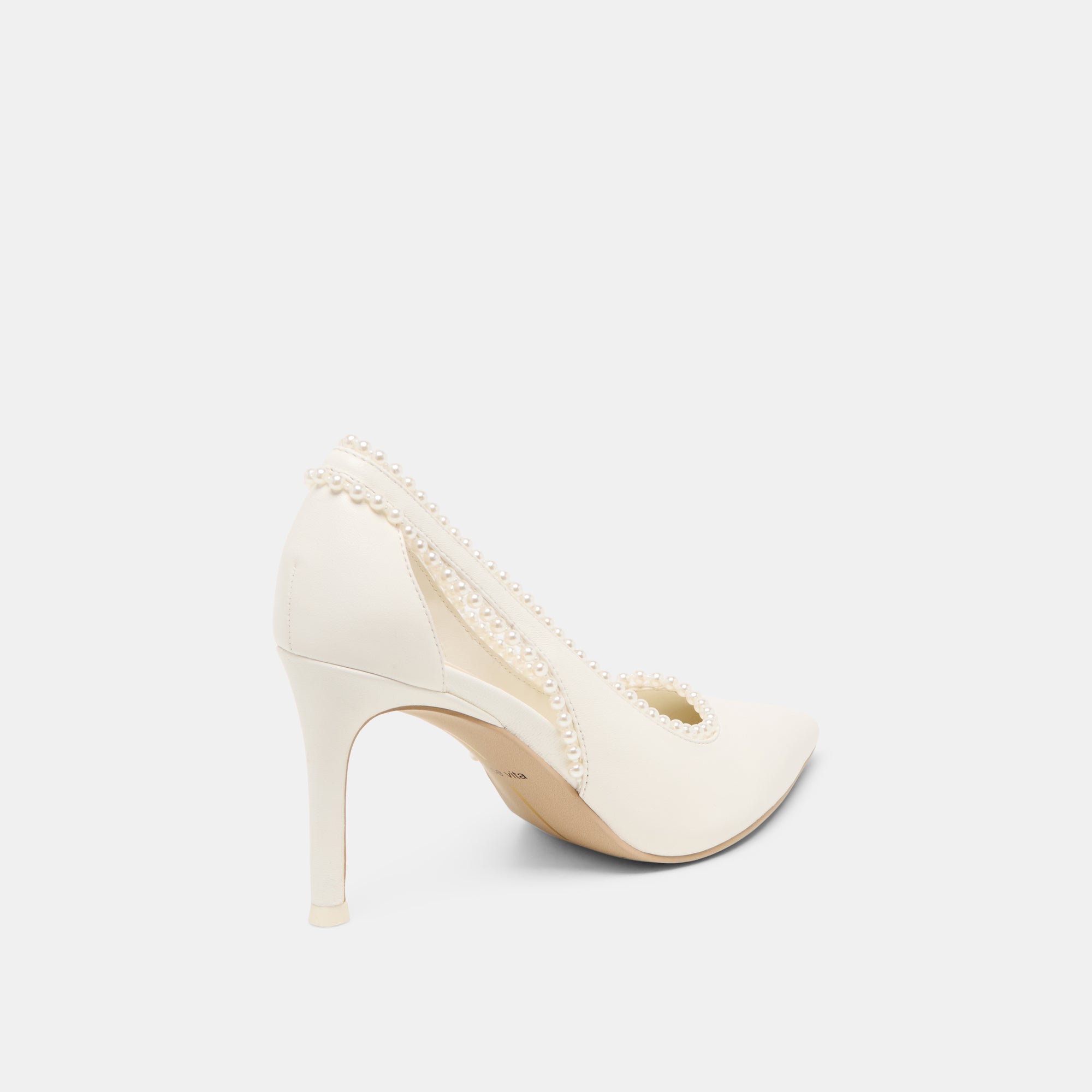 Kelson Pearl True White Leather Heels | Women Dolce Vita